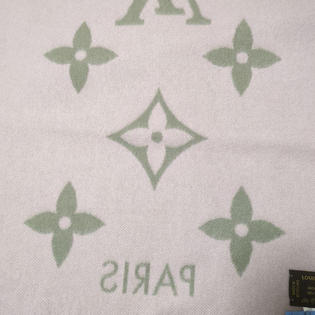 【美品】ルイヴィトン モノグラム マフラー ピンク＆グレー