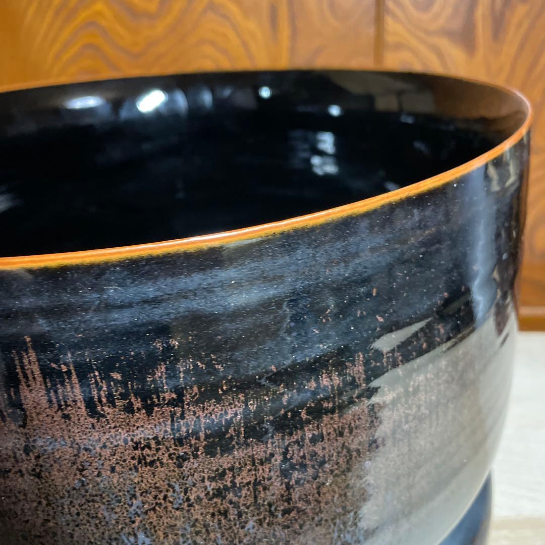 個展出品大作　青木龍山　天目曙光大花器　箱なし