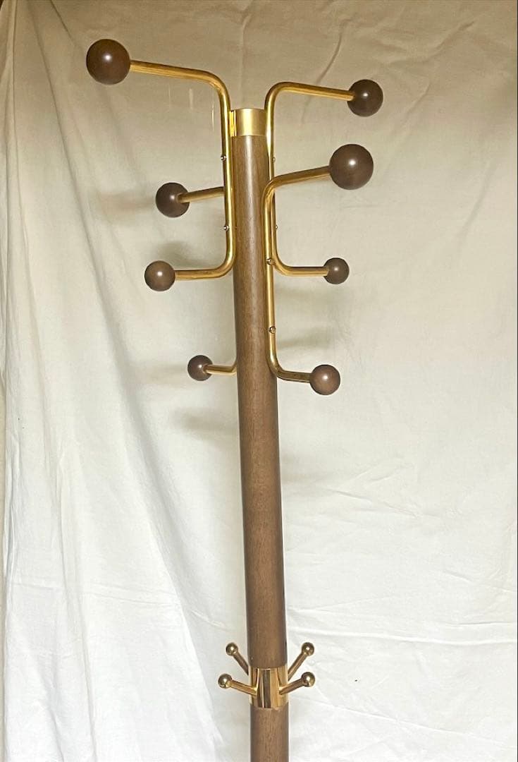 ★ karimoku カリモク　ポールスタンド コートハンガー　木製　ゴールド