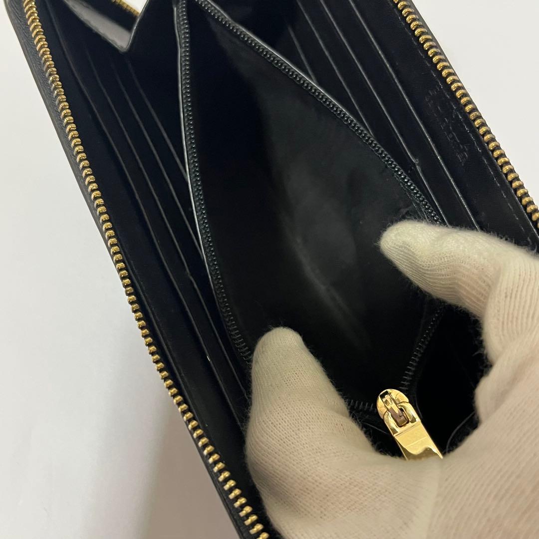 美品✨希少✨フルラ　クロコ　リーヴァ　ショルダーバッグ　ウォレットショルダー　黒