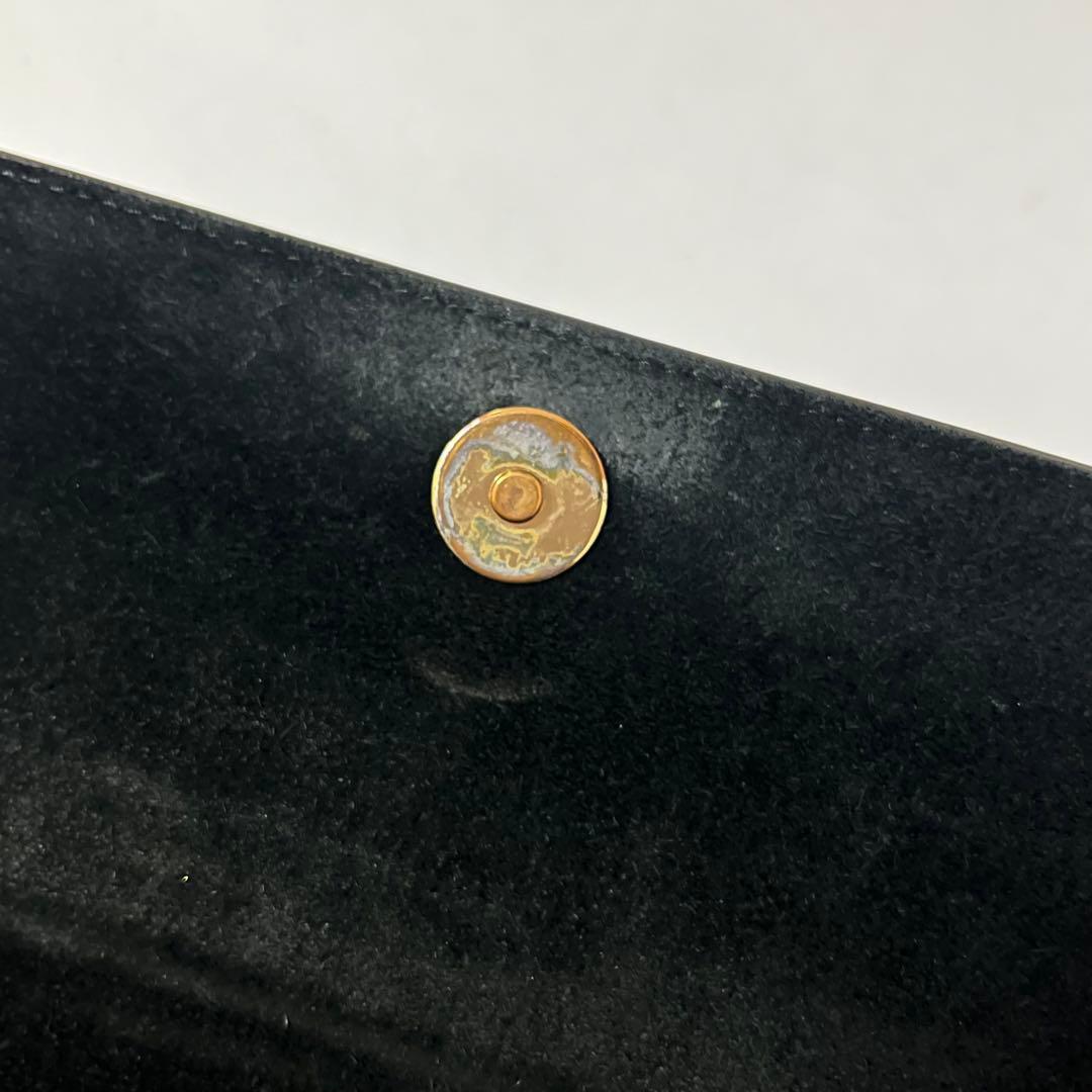 美品✨希少✨フルラ　クロコ　リーヴァ　ショルダーバッグ　ウォレットショルダー　黒