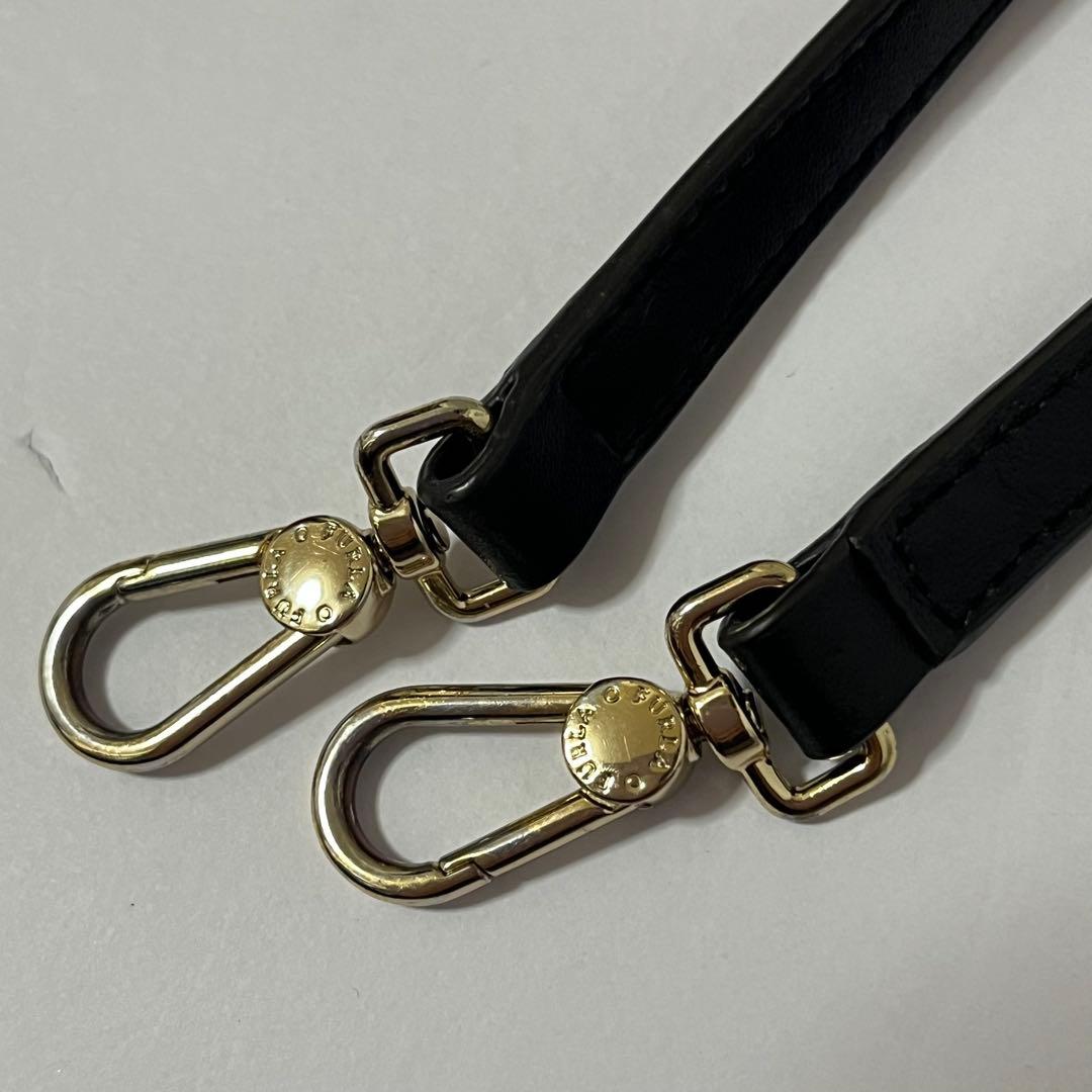 美品✨希少✨フルラ　クロコ　リーヴァ　ショルダーバッグ　ウォレットショルダー　黒