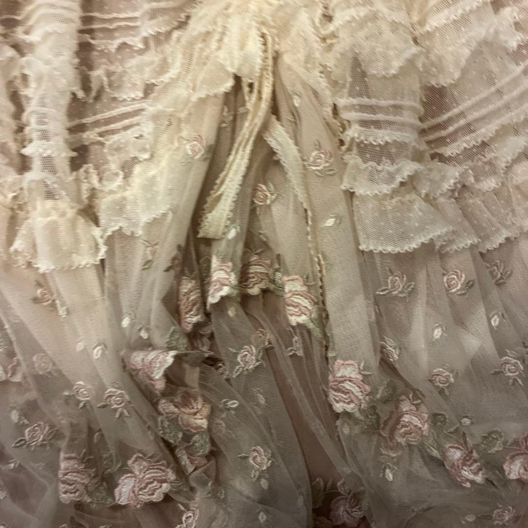 ピンクハウス　ローズレース使いタブリエ