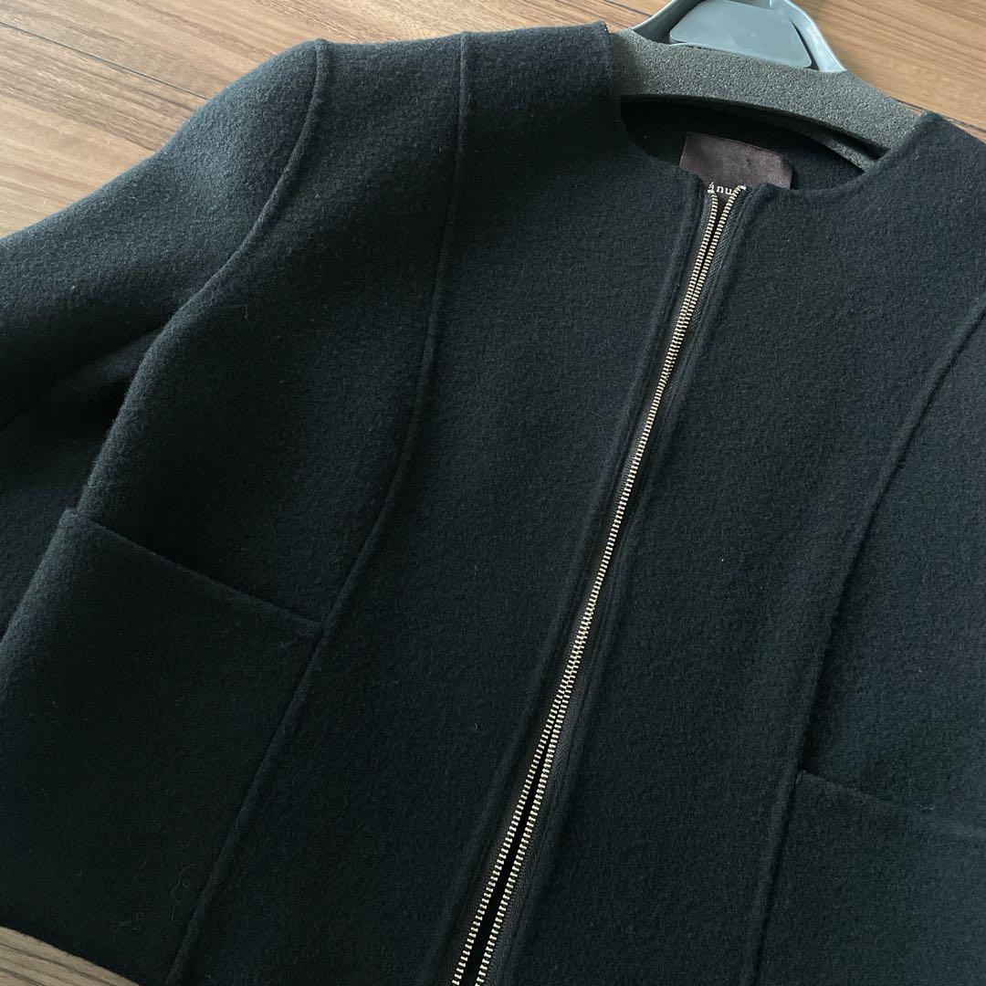 anuans アニュアンス ウールダブルクロスリバーショートジャケット