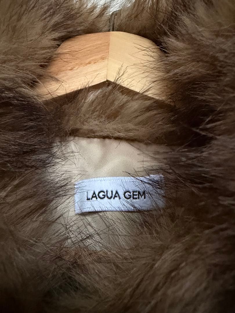 lagua gem POCKET POINT FAUX FUR コート　BEG