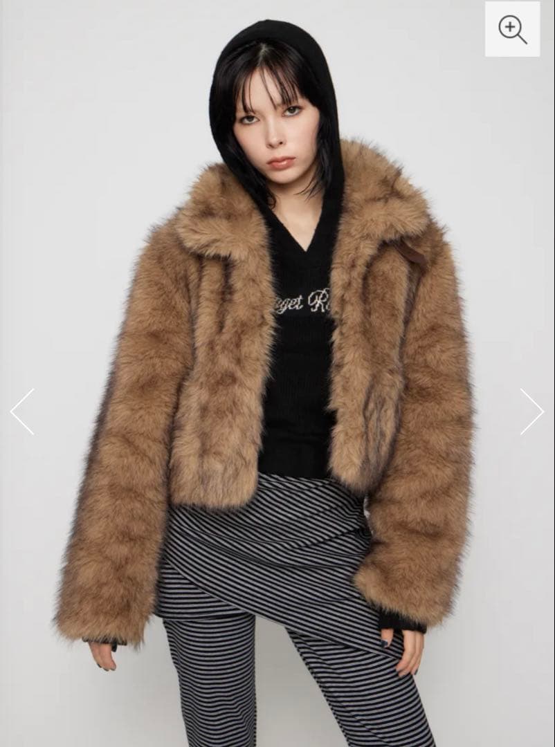 lagua gem POCKET POINT FAUX FUR コート　BEG