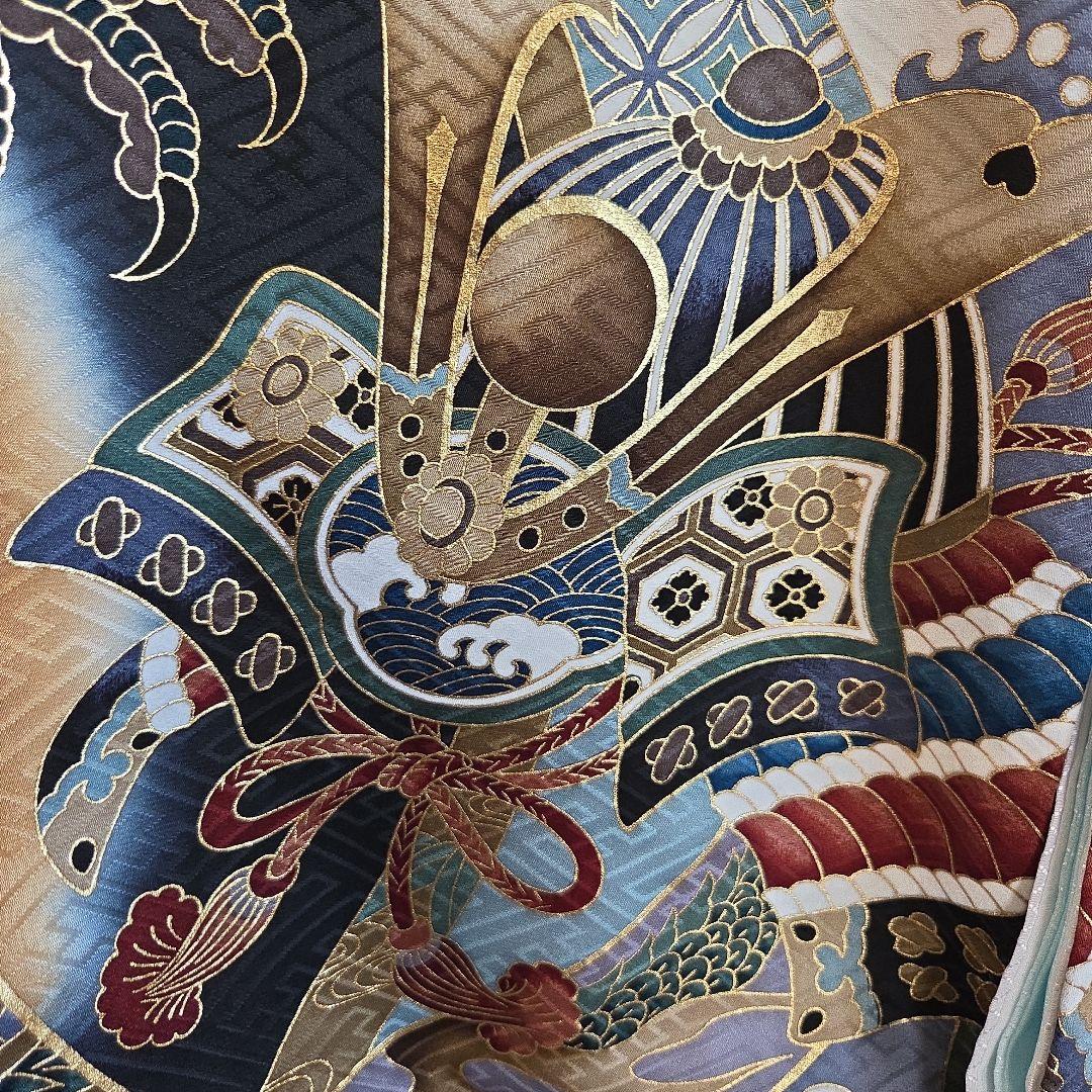 さや　　No25 正絹　男の子お祝い着物　襦袢セツト　　七五三 逸品