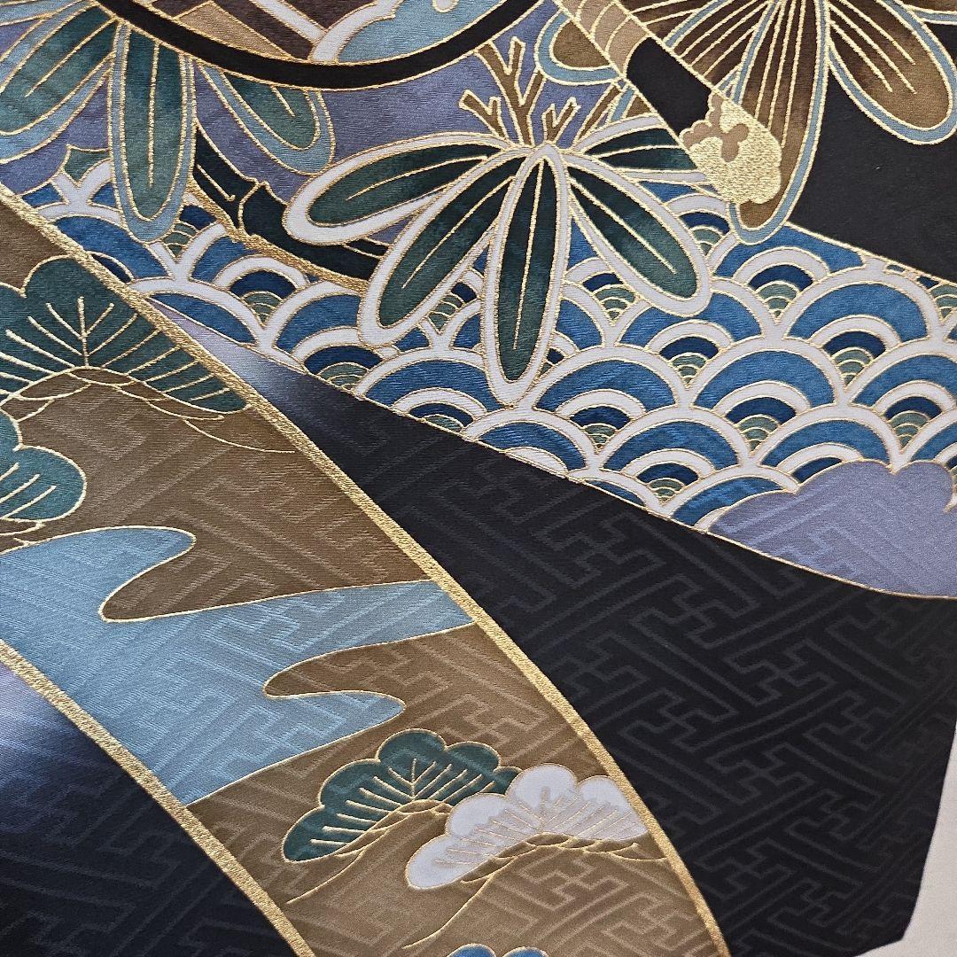 さや　　No25 正絹　男の子お祝い着物　襦袢セツト　　七五三 逸品