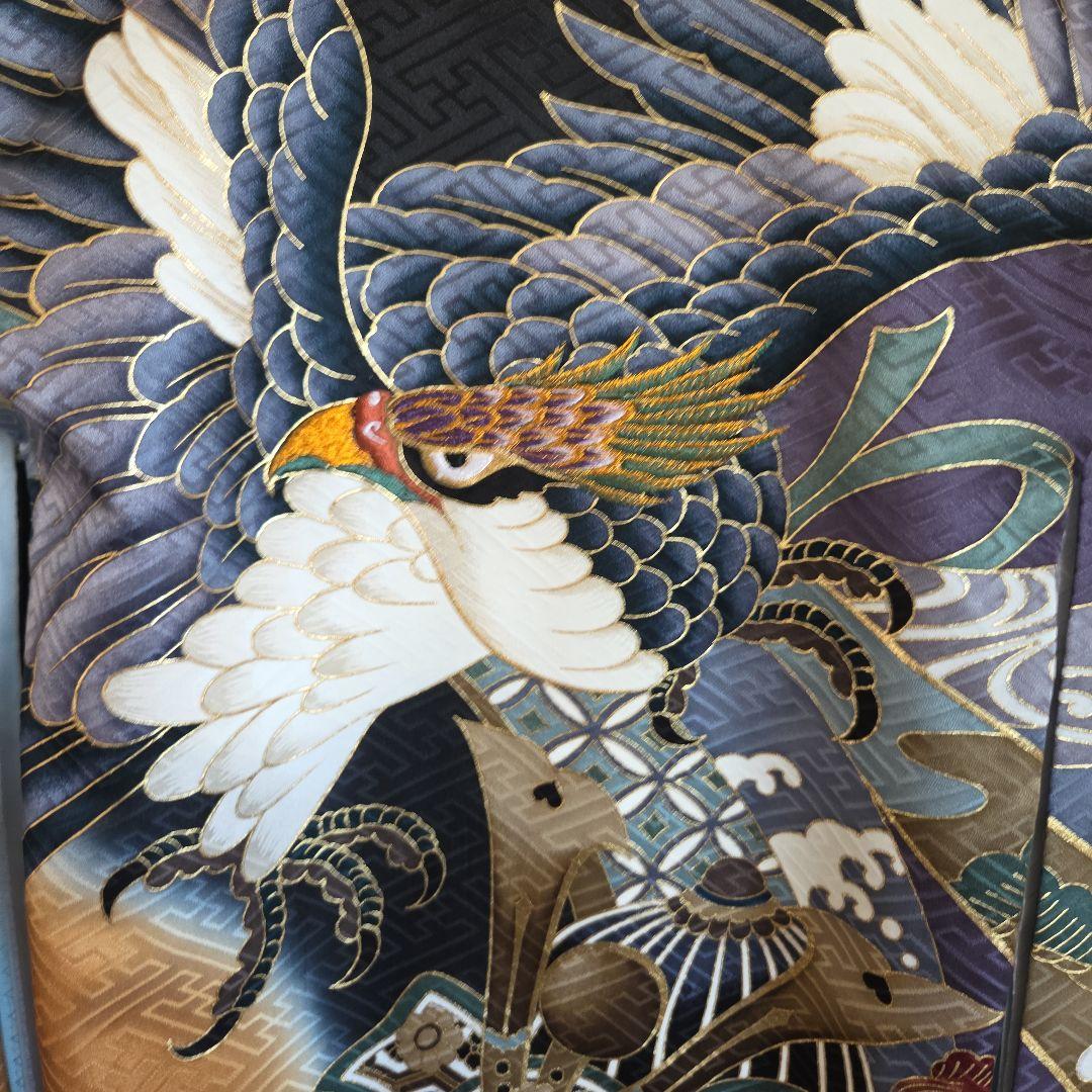 さや　　No25 正絹　男の子お祝い着物　襦袢セツト　　七五三 逸品