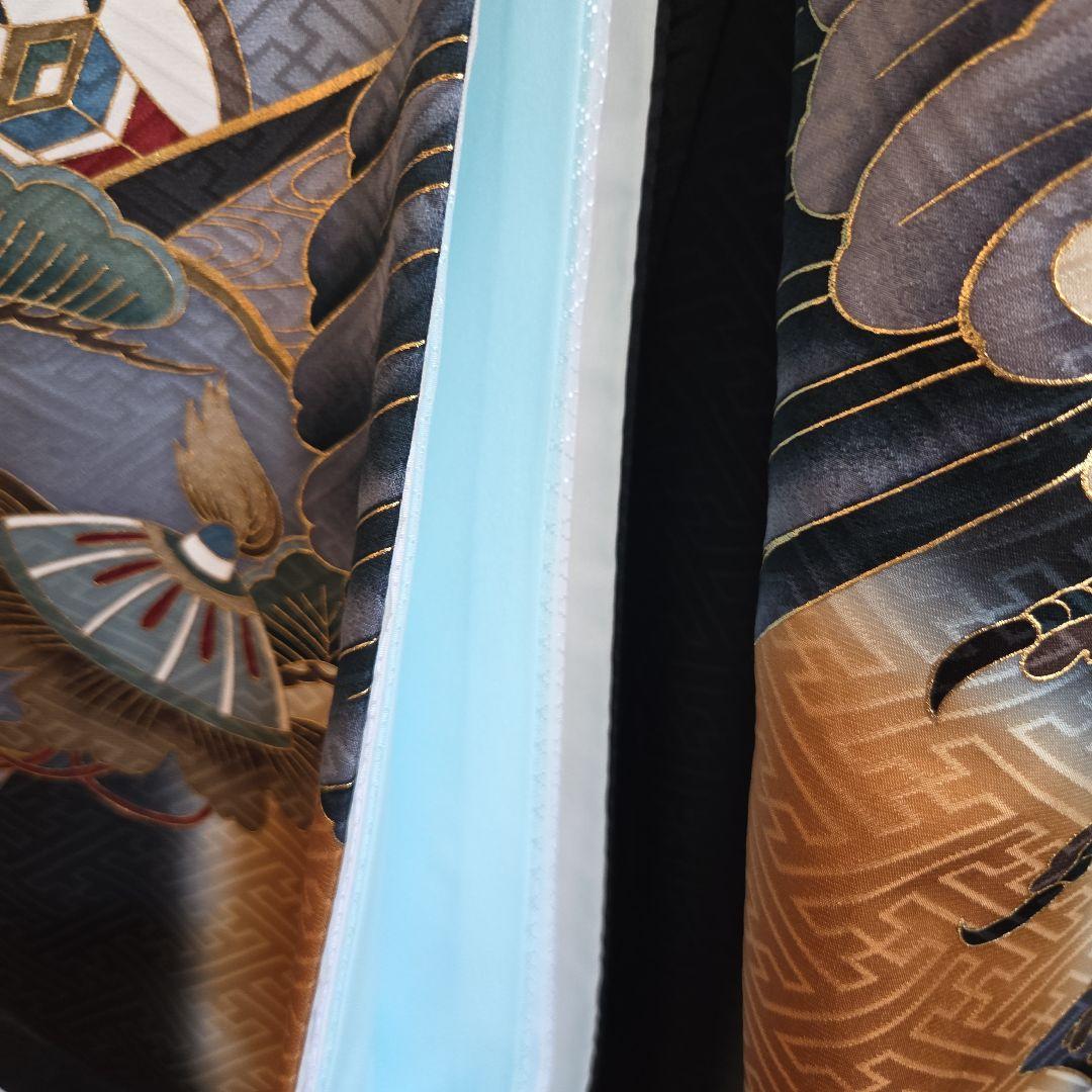 さや　　No25 正絹　男の子お祝い着物　襦袢セツト　　七五三 逸品