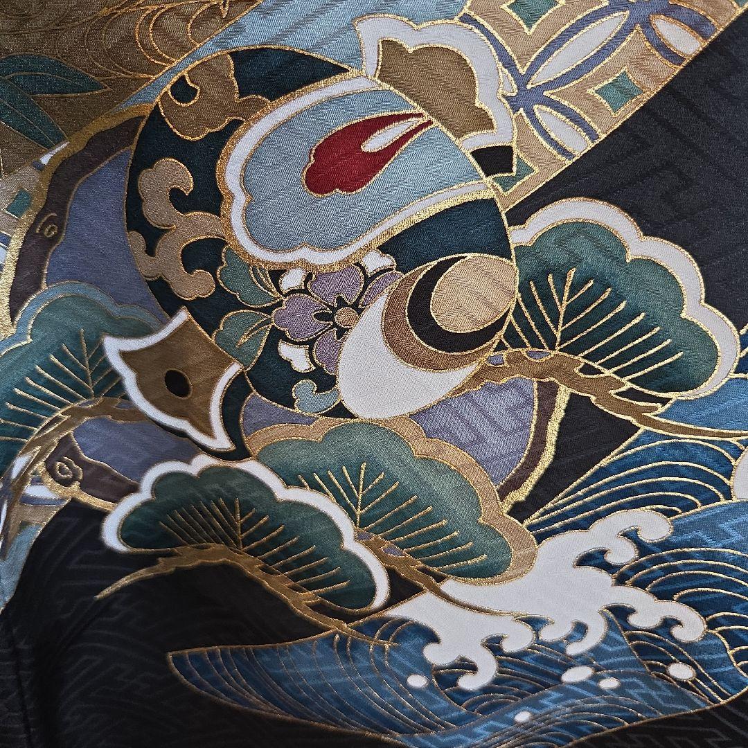 さや　　No25 正絹　男の子お祝い着物　襦袢セツト　　七五三 逸品