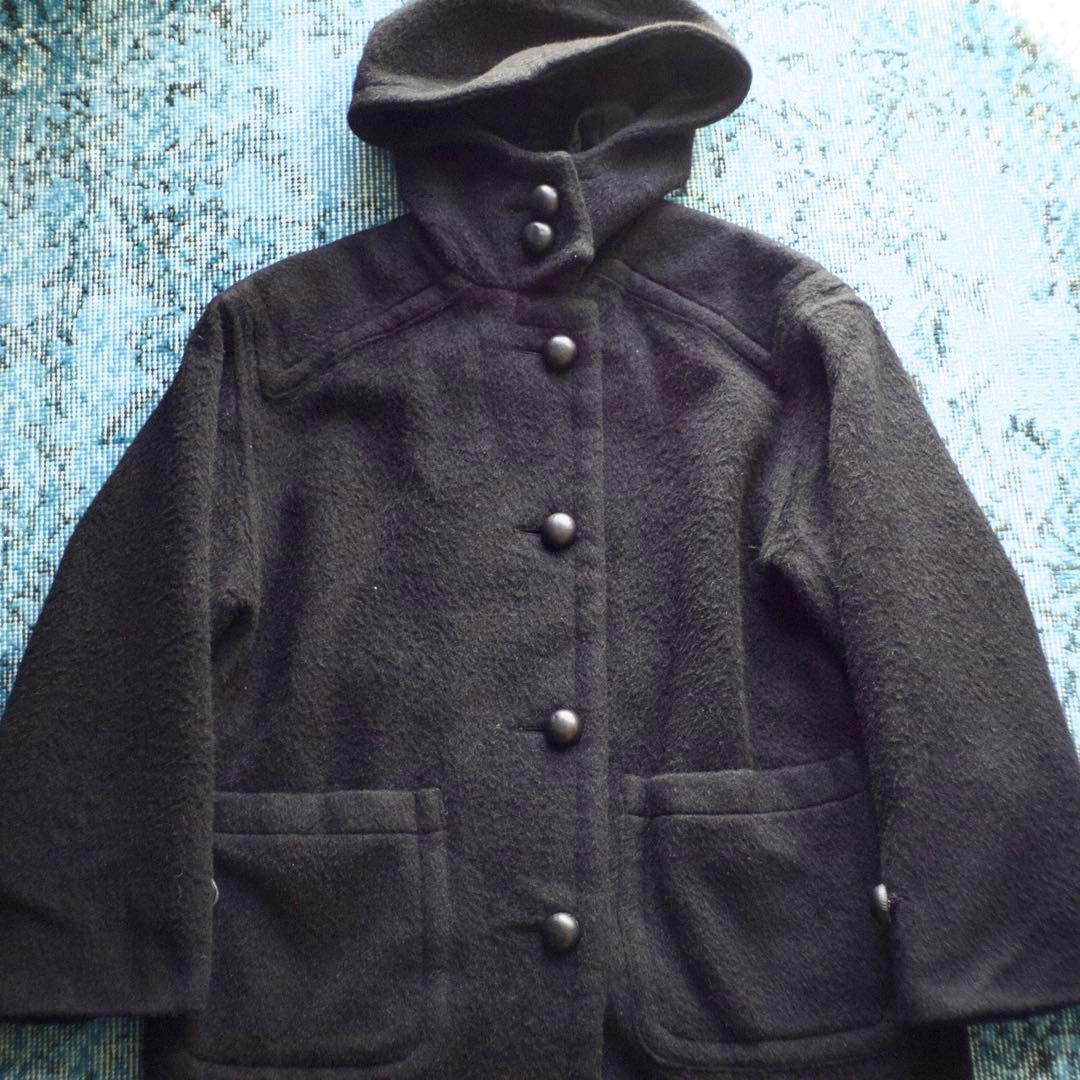 ジャケット・アウター 90s \"GFF\" black wool design wide coat