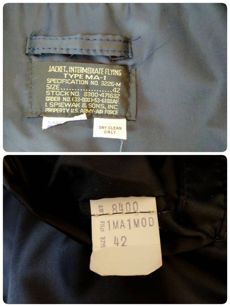 スピワック　MA-1　フライトジャケット　SPIEWAK　Vintage