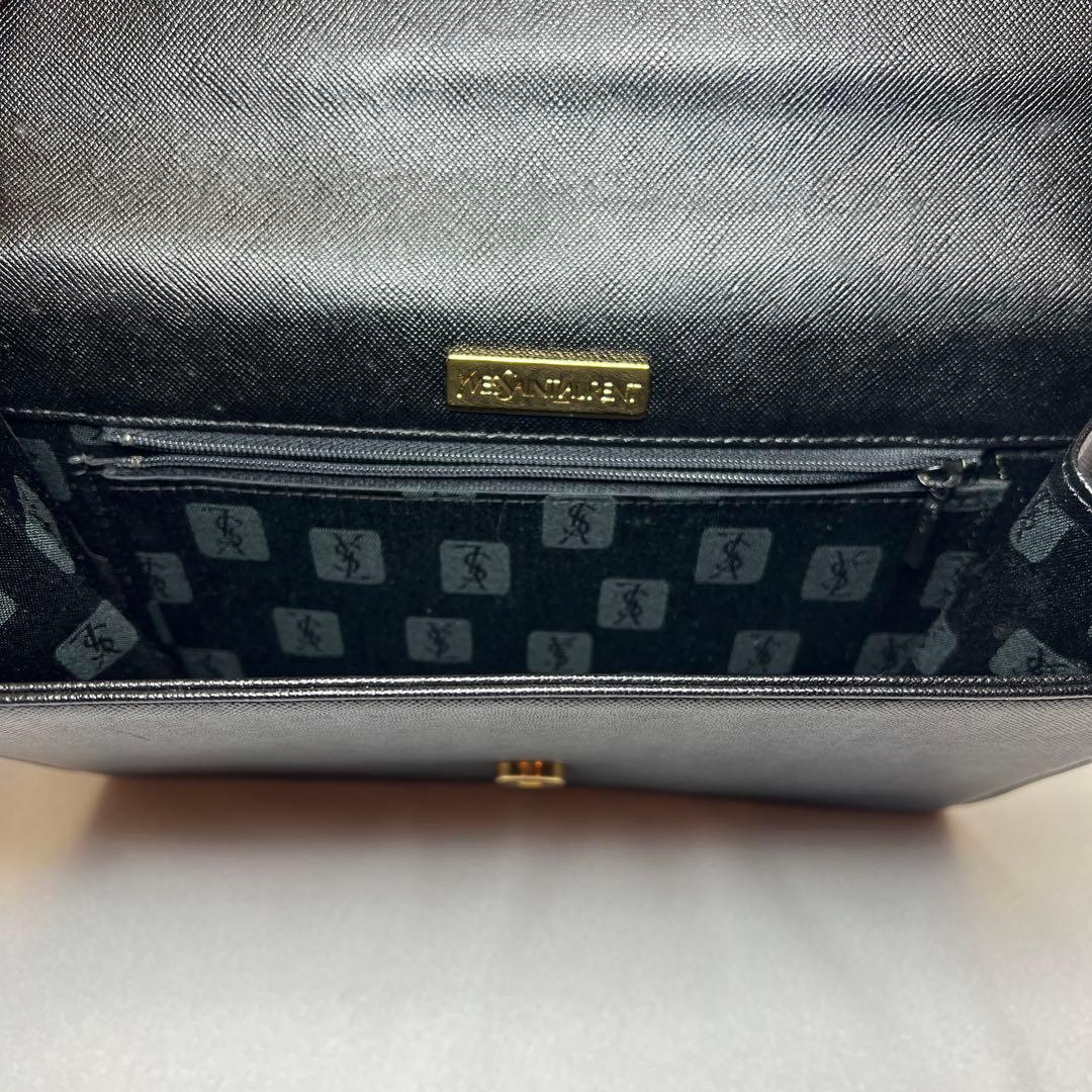 イヴサンローラン クラッチバッグ セカンドバッグ YSLロゴ レザー 黒