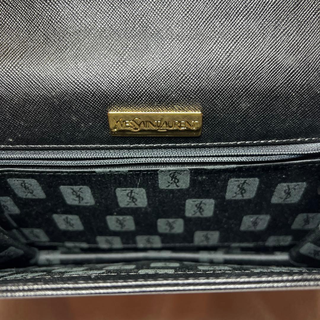 イヴサンローラン クラッチバッグ セカンドバッグ YSLロゴ レザー 黒