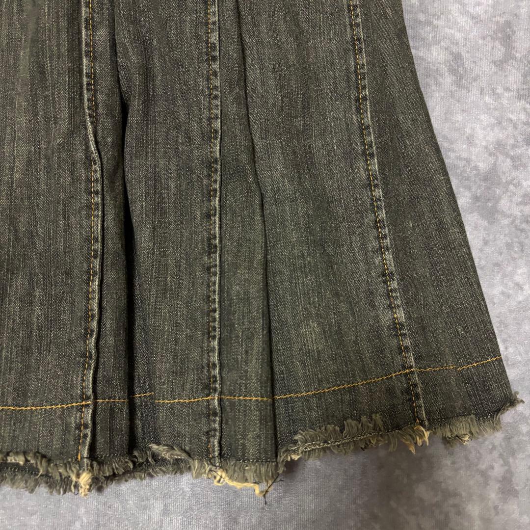 JUNYA WATANABE デニム　巻きスカート　プリーツ　カットオフ