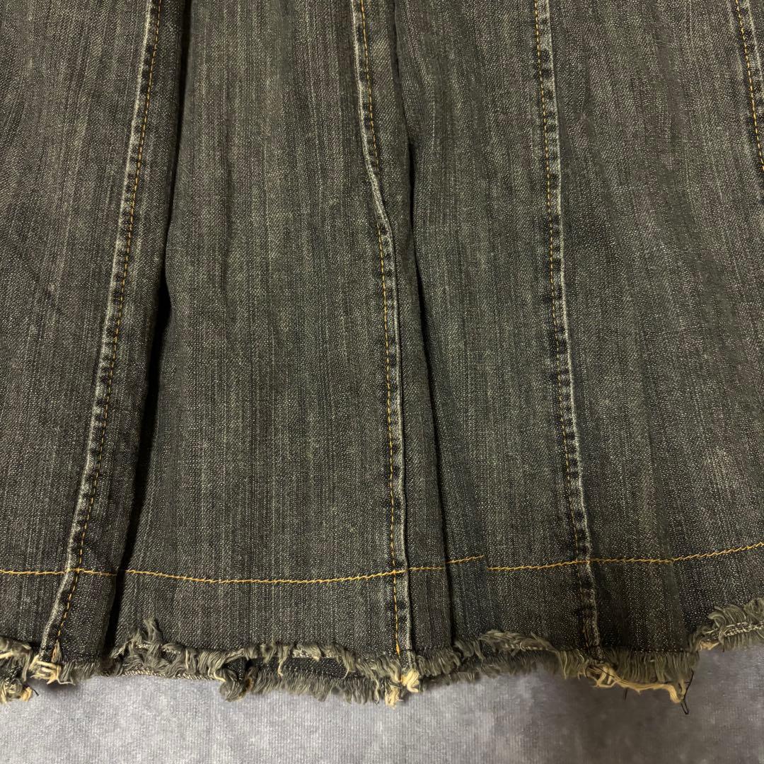 JUNYA WATANABE デニム　巻きスカート　プリーツ　カットオフ