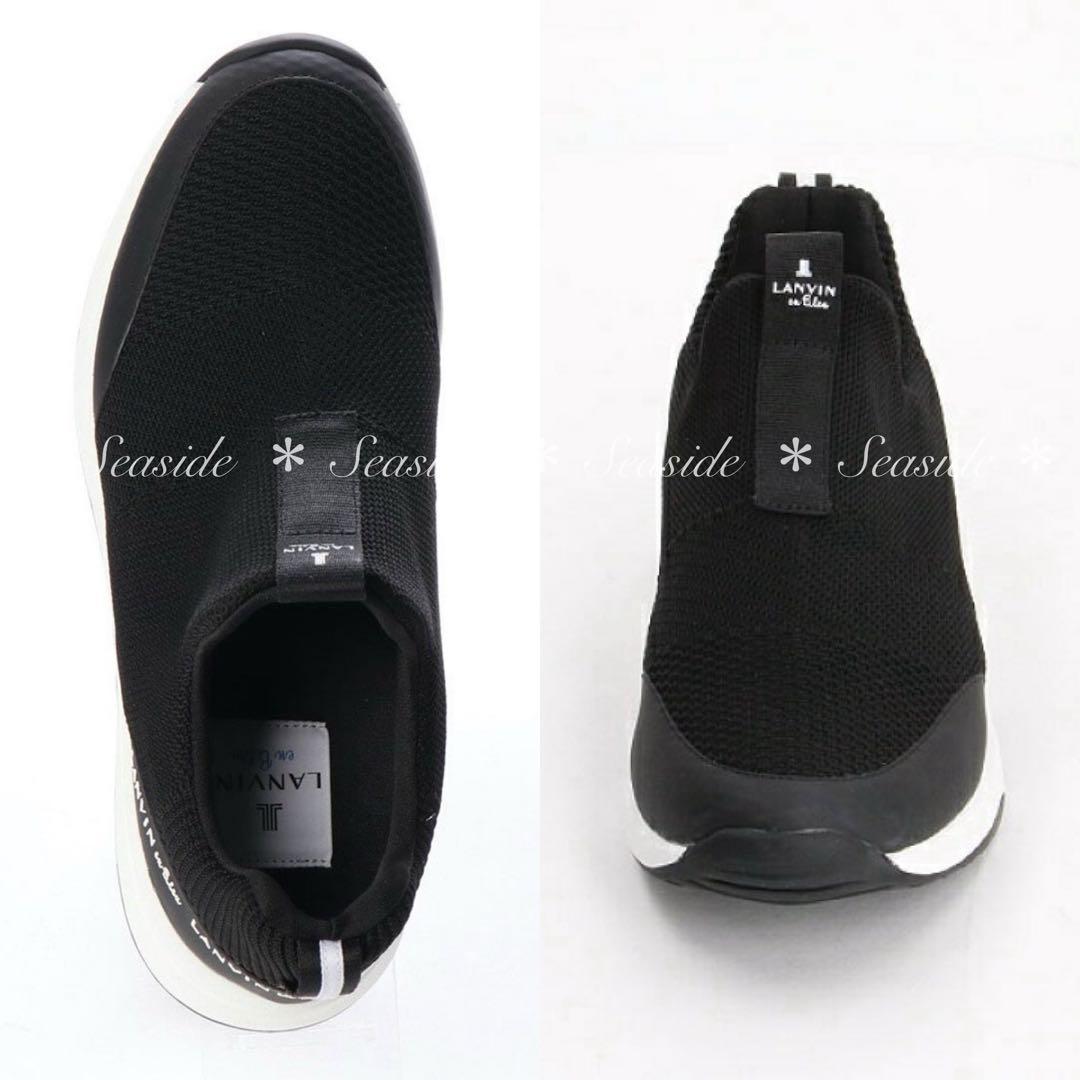 ランバンオンブルー　スニーカー　黒　完売品　スリッポン　ダイアナ