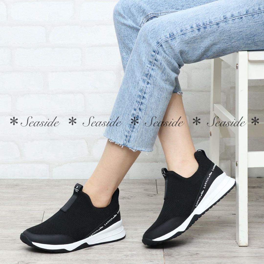 ランバンオンブルー　スニーカー　黒　完売品　スリッポン　ダイアナ