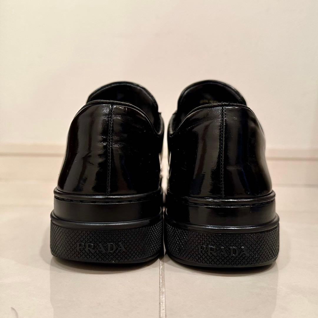 【イタリア製】PRADA｜エナメル 厚底スニーカー ブラック EU34 1/2