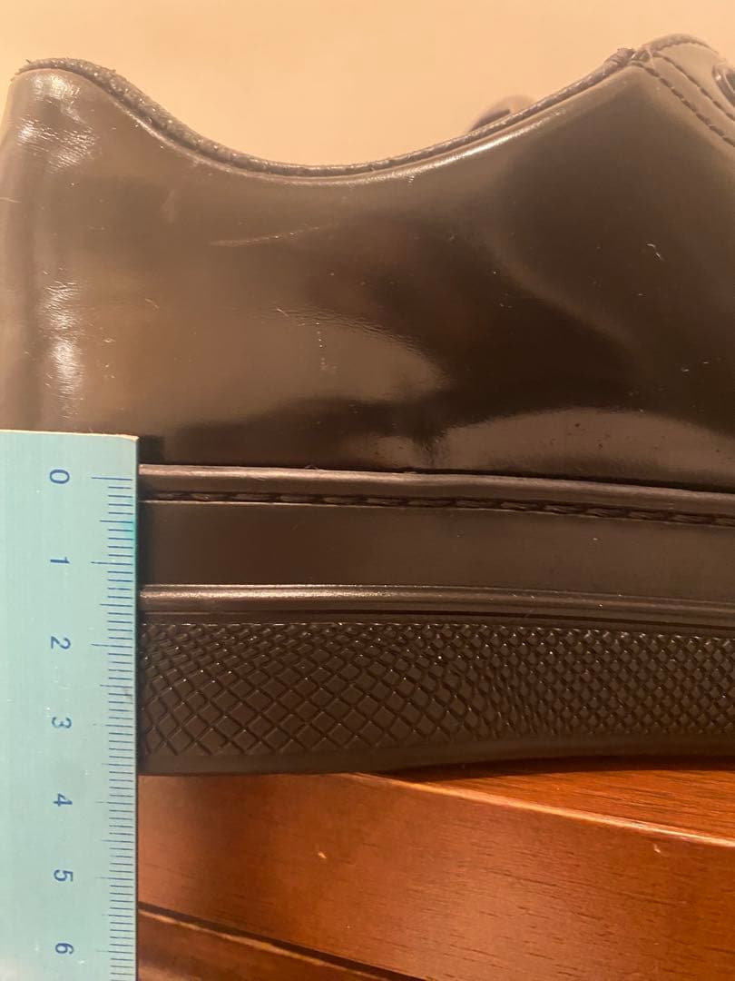 【イタリア製】PRADA｜エナメル 厚底スニーカー ブラック EU34 1/2