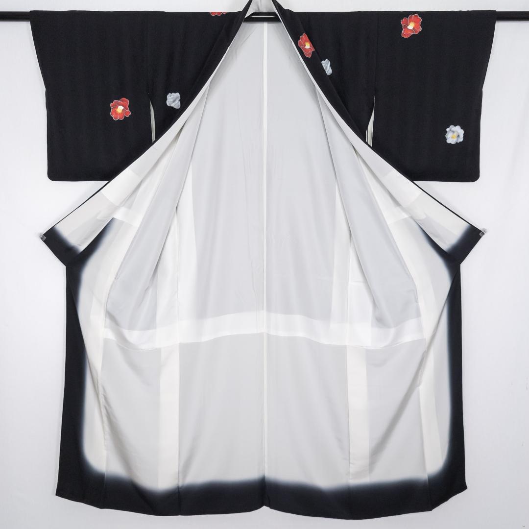 Mutu R8SK176 小紋 京友禅作家 松井青々 落款 花 椿 シルク