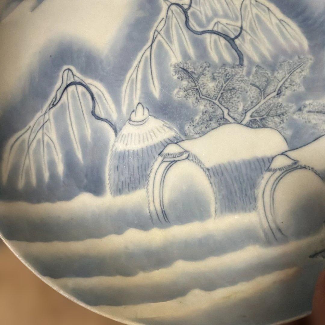 江戸時代 後半 染付　古伊万里 鍋島焼　七寸皿