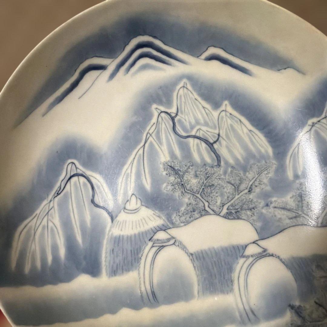 江戸時代 後半 染付　古伊万里 鍋島焼　七寸皿