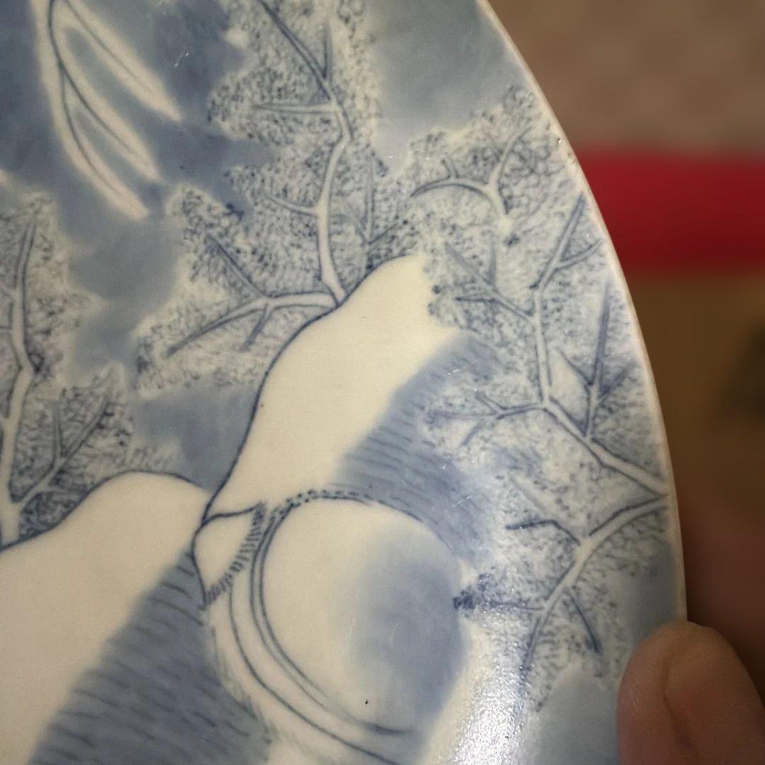 江戸時代 後半 染付　古伊万里 鍋島焼　七寸皿