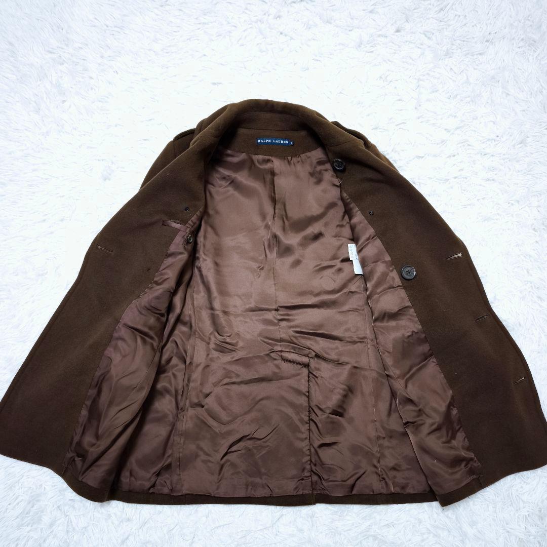 【美品】Ralph Lauren カシミヤ混 ヴィンテージ PコートブラウンM