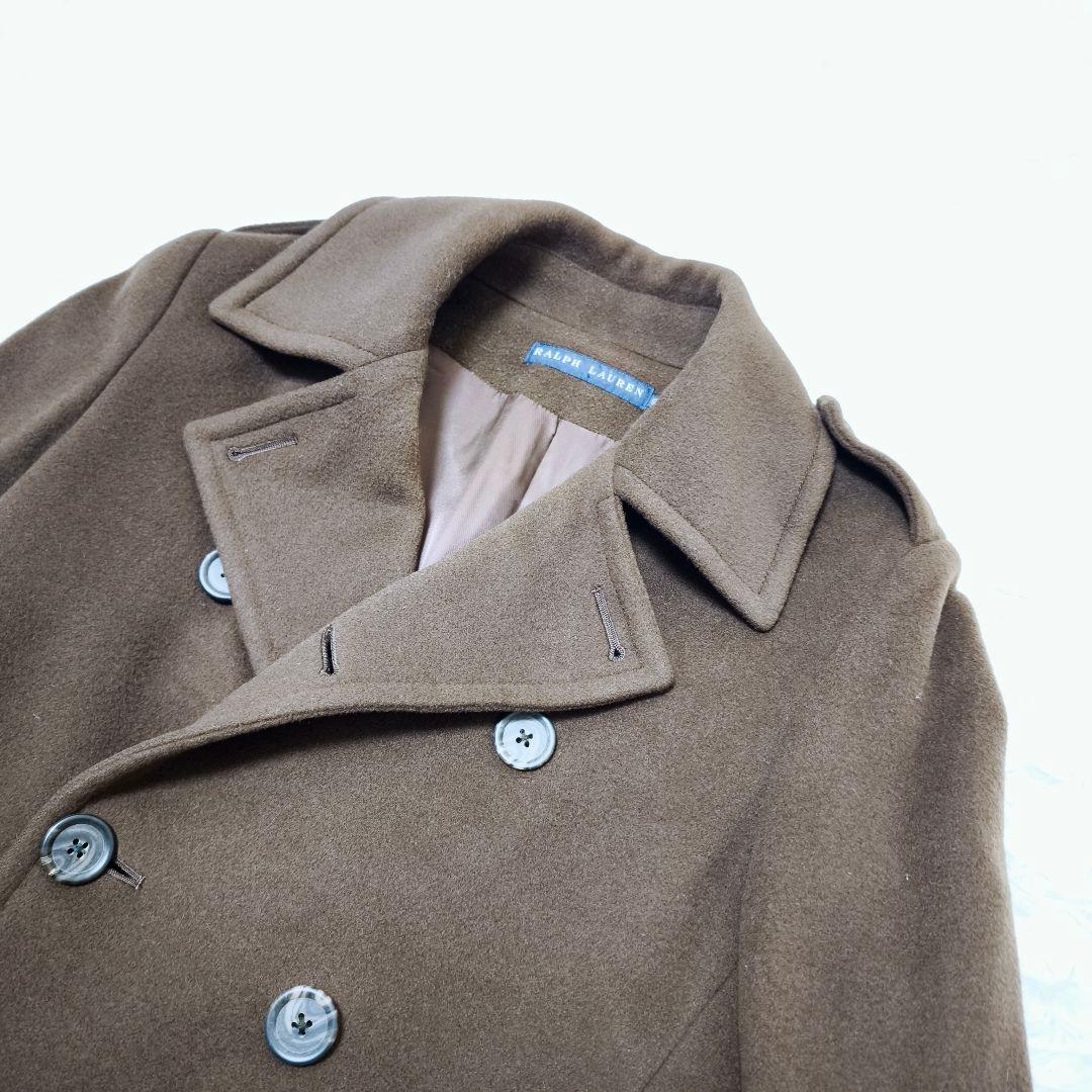 【美品】Ralph Lauren カシミヤ混 ヴィンテージ PコートブラウンM