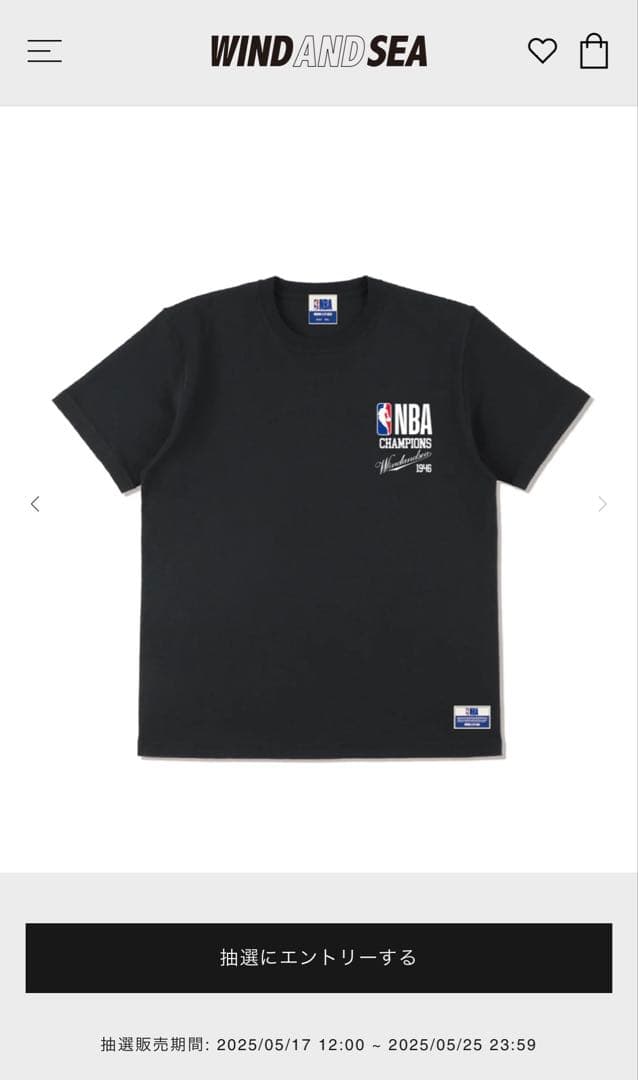 NBA CHAMPION TEE/ WIND AND SEA Lサイズ