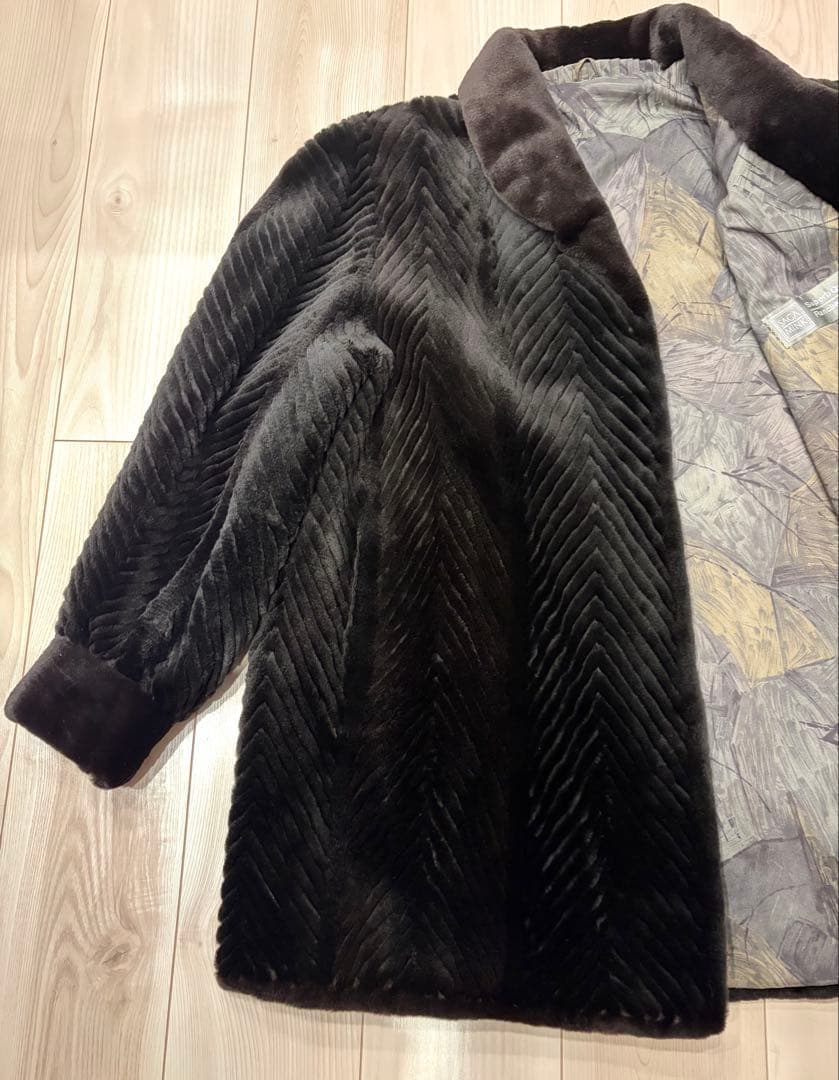 【最終値下げ】サガミンク ブラックミンク ヘリンボーン マーブル柄 銀サガ