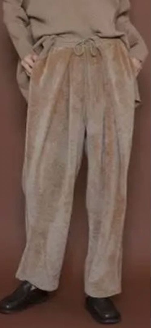 CYAN tokyo グレー ベルベット ワイドパンツ