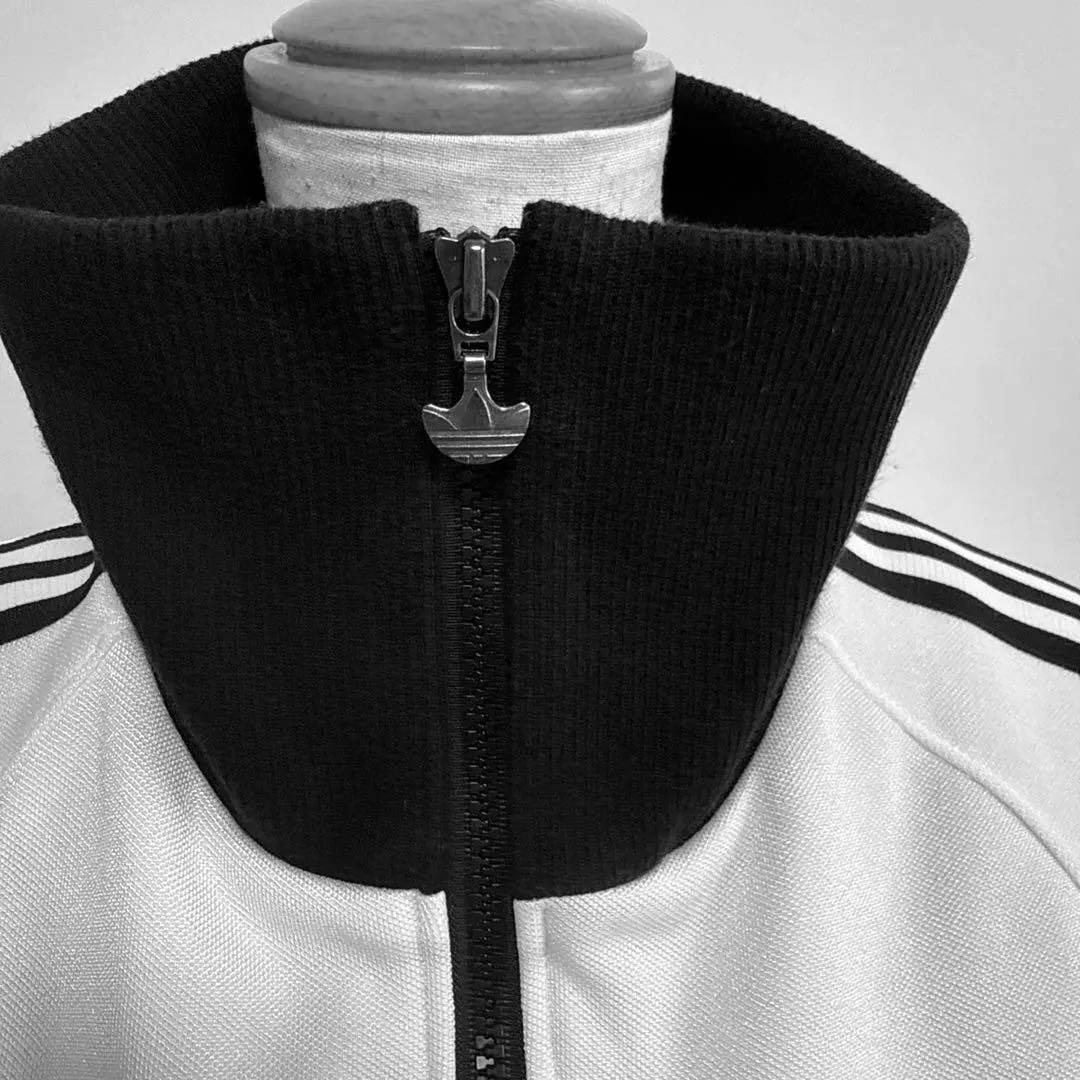 美品 adidas デサント製 トラックジャケット JASPO L 白黒