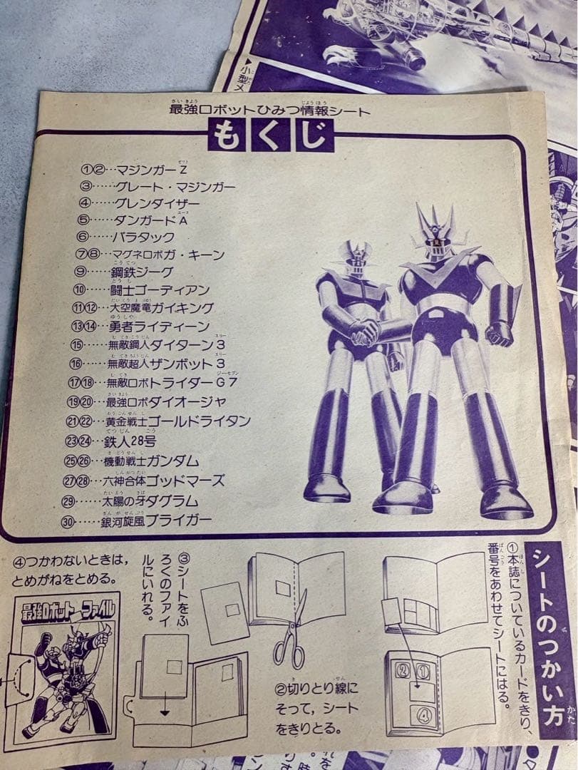 昭和57年 テレビマガジン付録 最強ロボットひみつ情報ファイル 現状品 当時物