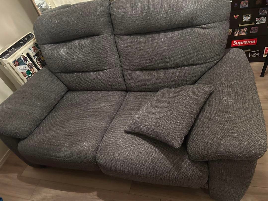 【美品】ニトリ 2人掛けファブリックソファー