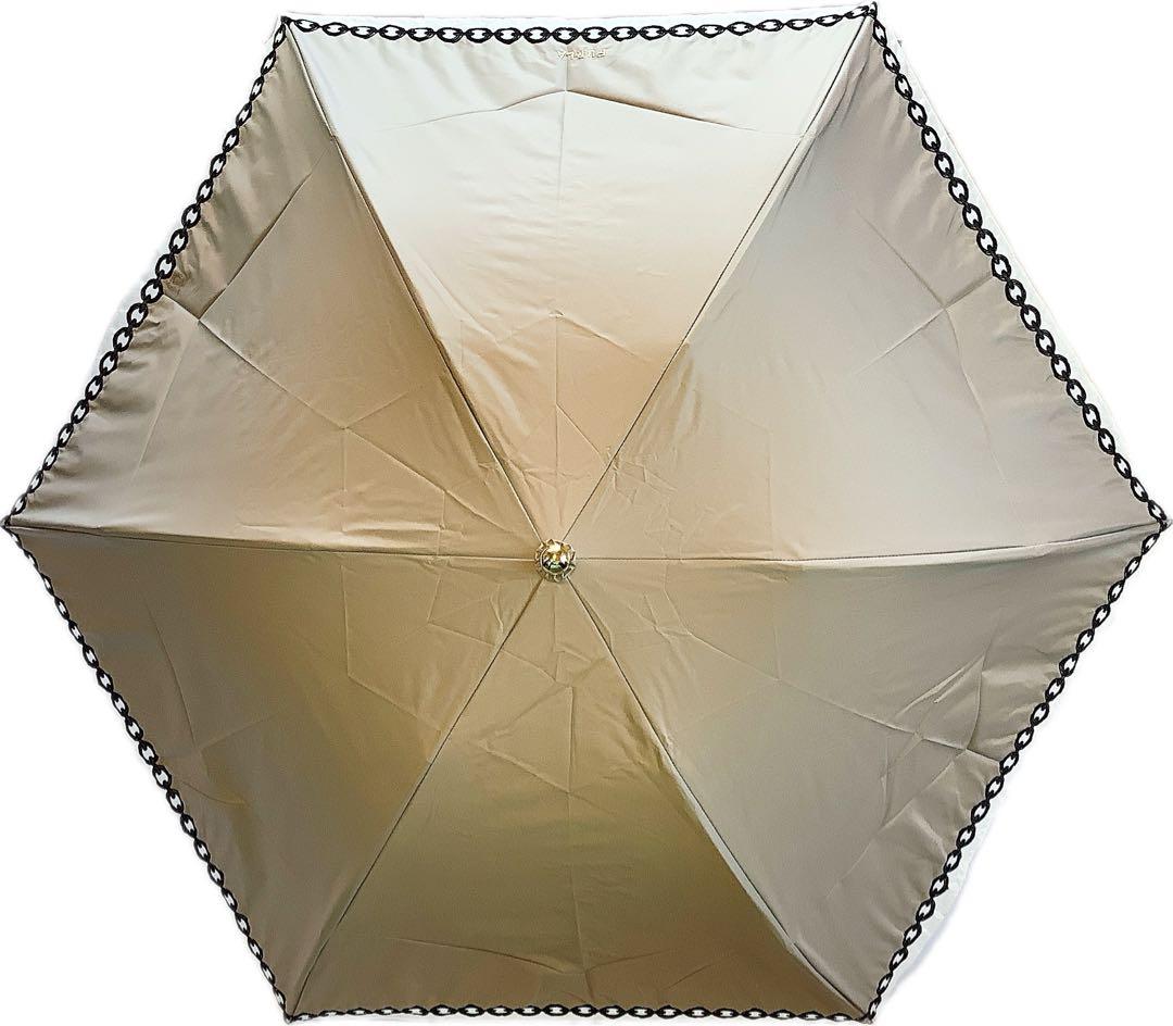 新品★フルラ★FURLAオーガンジーチェーン刺繍 晴雨兼用折りたたみ傘★グレー