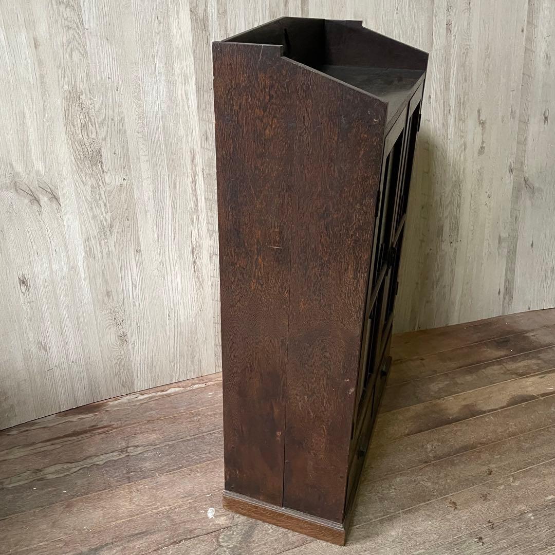 アンティーク ガラス戸棚 キャビネット 飾り棚 古家具 骨董棚 和製アンティーク