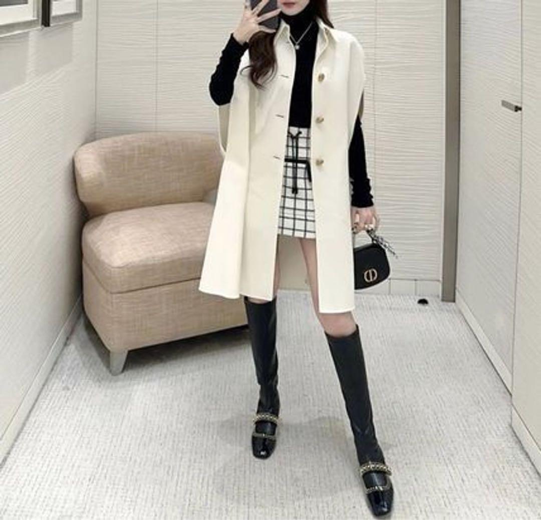 極美品　Christian Dior ディオール　ケープ　ダブルフェイス　コート