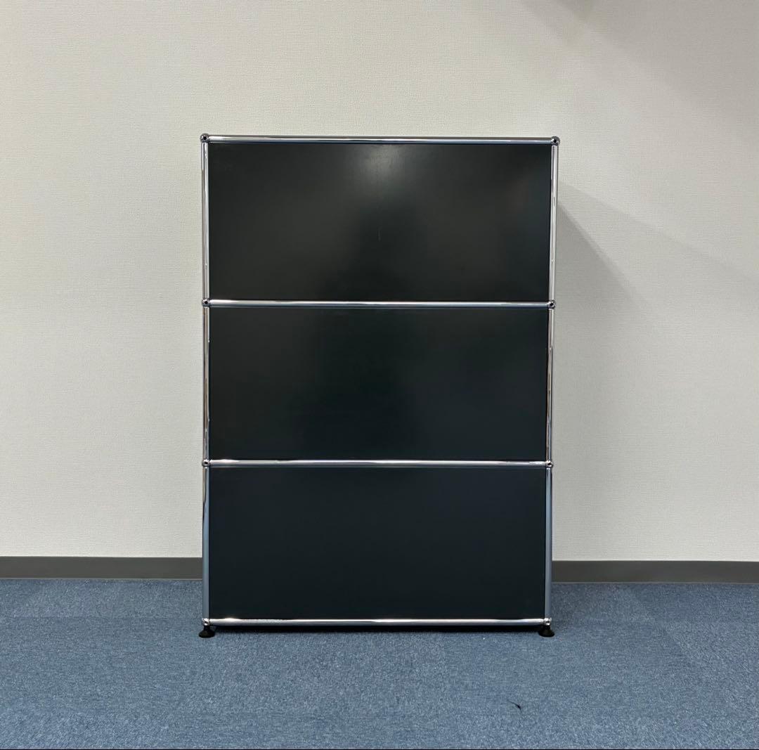 中古 USMハラー｜キャビネット リビング・1列3段 アントラサイト