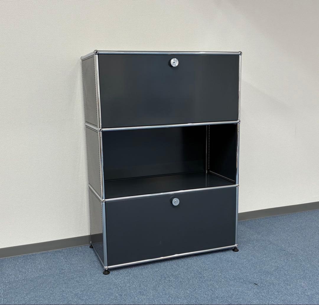 中古 USMハラー｜キャビネット リビング・1列3段 アントラサイト