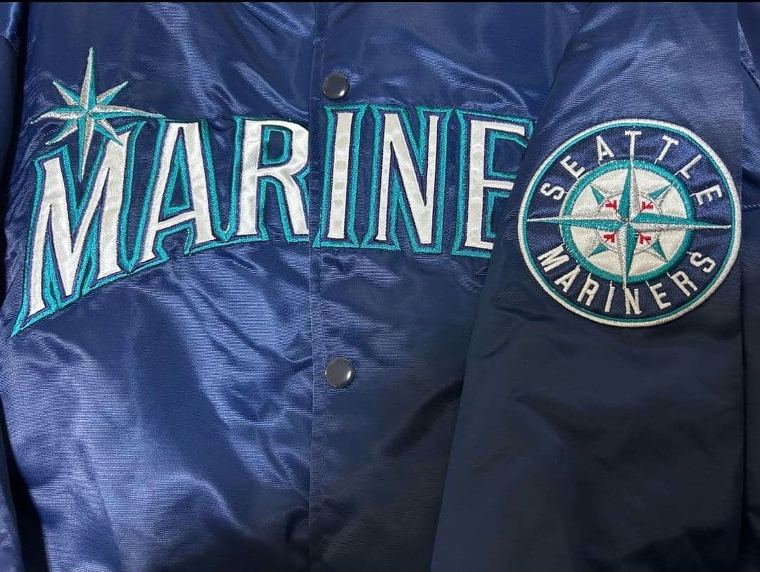 90's MARINERS スタジャン ネイビー イチロー ンテージ ゆるダボ
