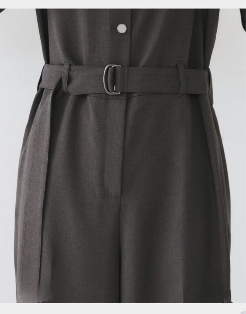 【朝比奈彩✖️Oggi✖️UNTITLED 】シャツカラーオールインワングレー