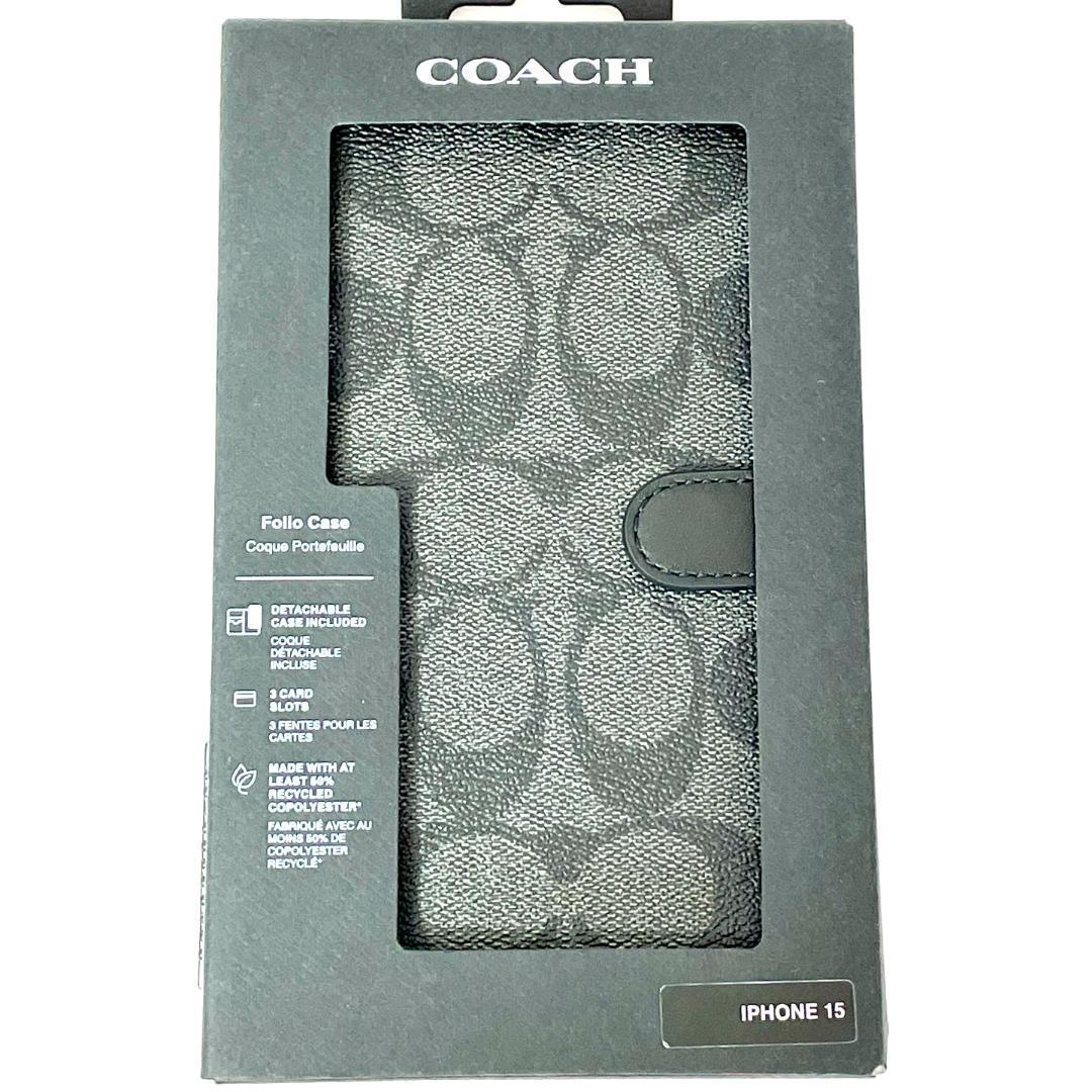 【日本未入荷！】Coach コーチ スマホケース iPhone15 手帳型 黒