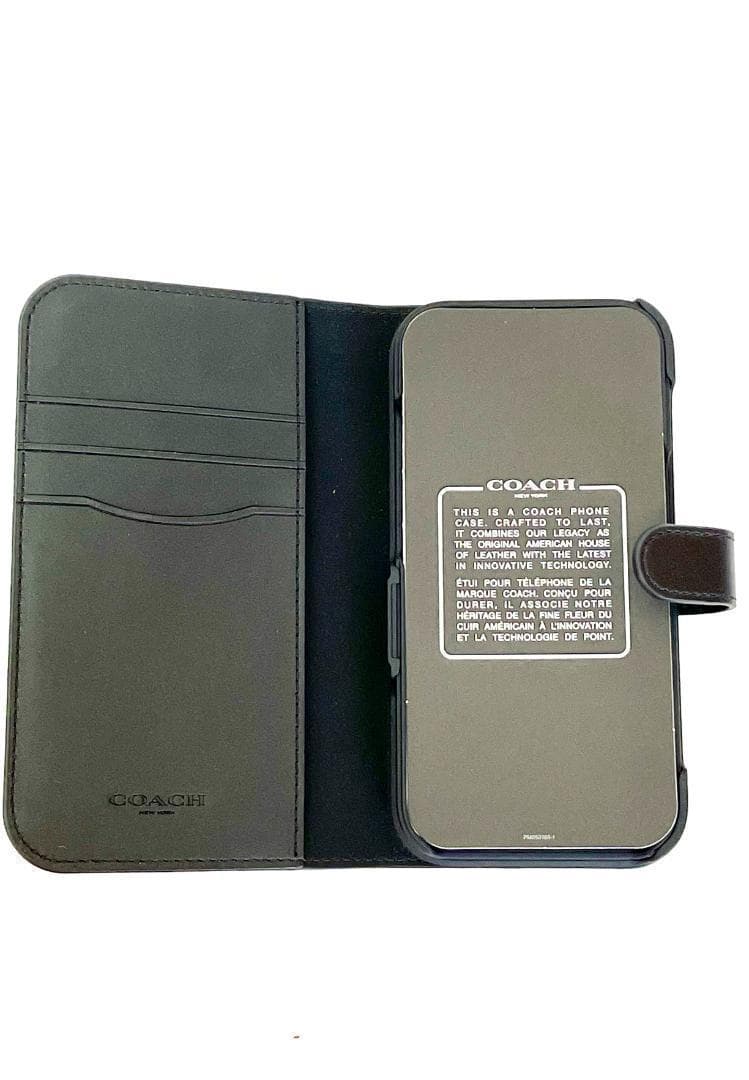 【日本未入荷！】Coach コーチ スマホケース iPhone15 手帳型 黒
