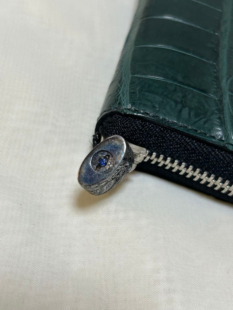 【新品未使用】7SENSE クロコダイル・ラウンドジップ二折財布 グリーン