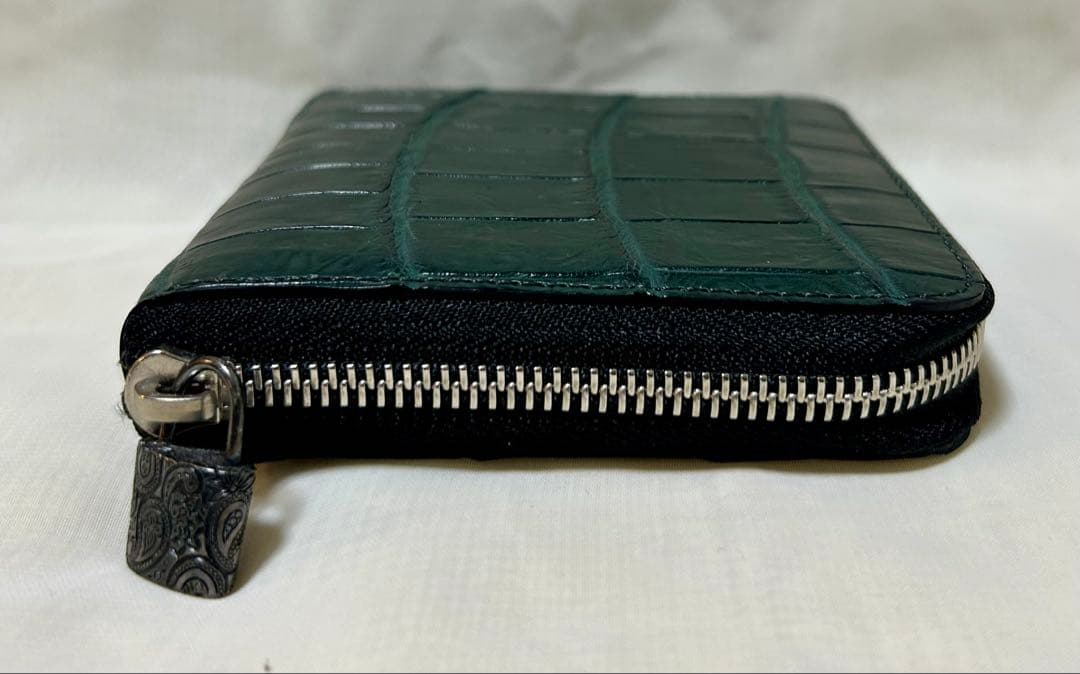 【新品未使用】7SENSE クロコダイル・ラウンドジップ二折財布 グリーン