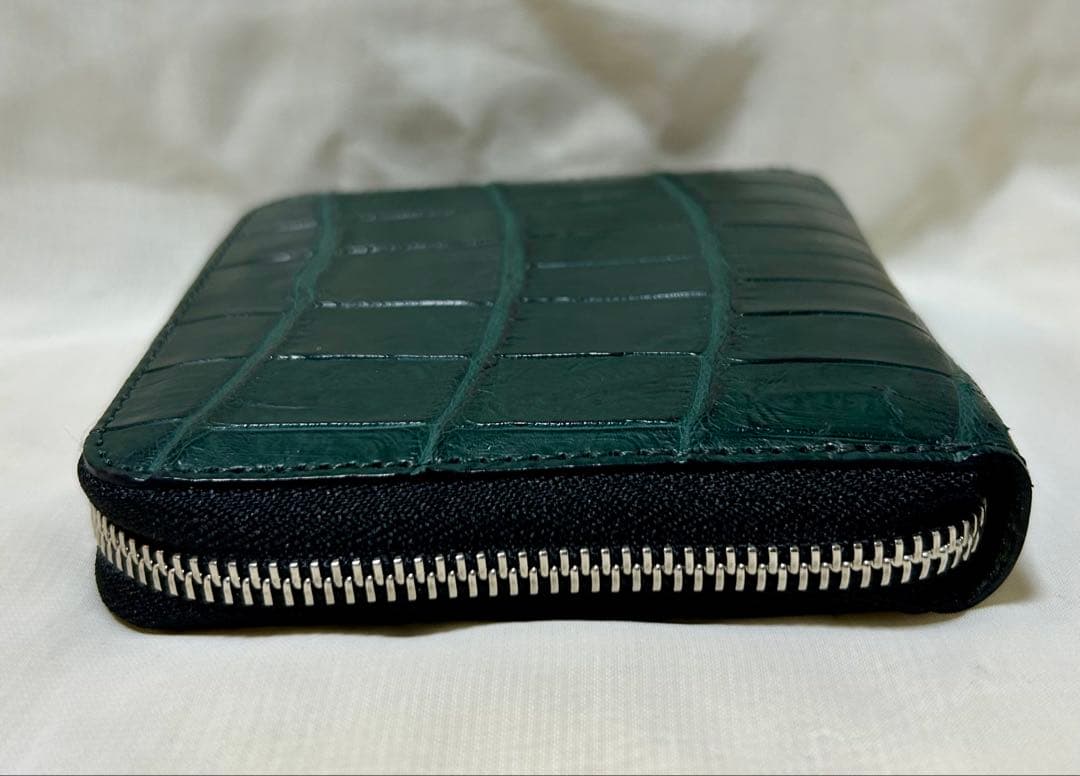 【新品未使用】7SENSE クロコダイル・ラウンドジップ二折財布 グリーン
