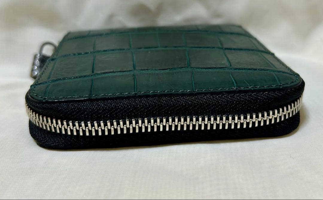 【新品未使用】7SENSE クロコダイル・ラウンドジップ二折財布 グリーン